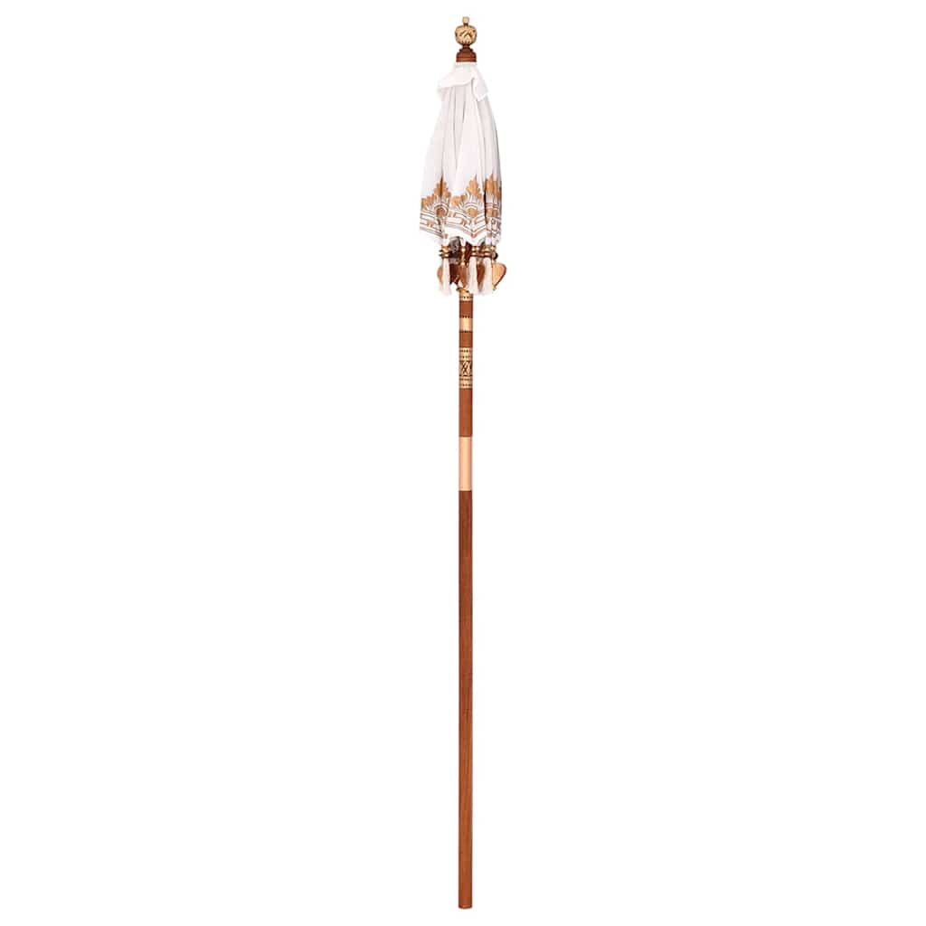 Balinese Parasol Cream (90-100) x 260 cm Cotton and solid wood