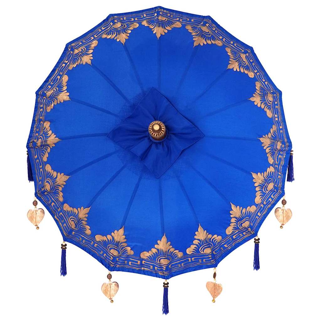 Balinese Parasol Blue (90-100) x 260 cm Cotton and solid wood