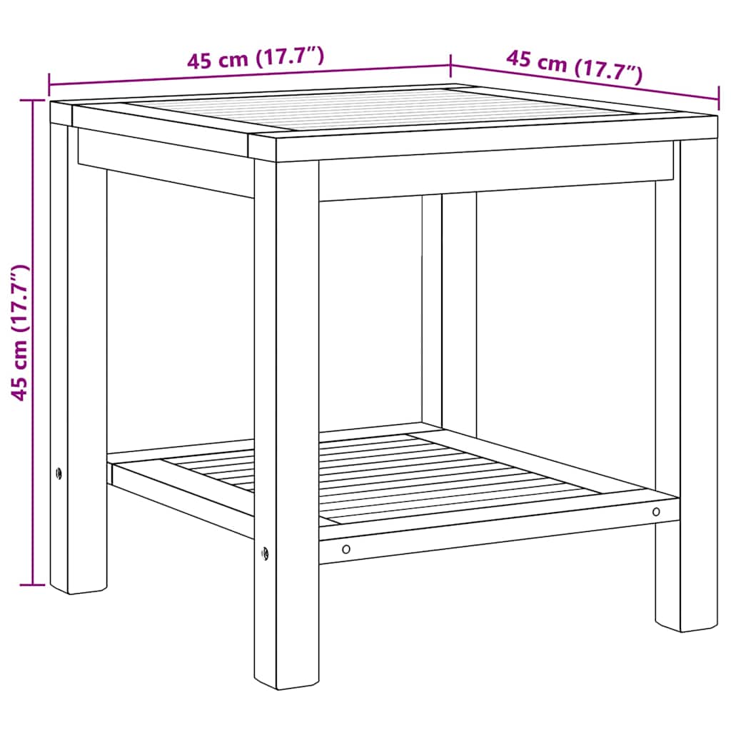 Coffee Table with Storage Brown 45 x 45 x 45 cm Solid Teak Wood