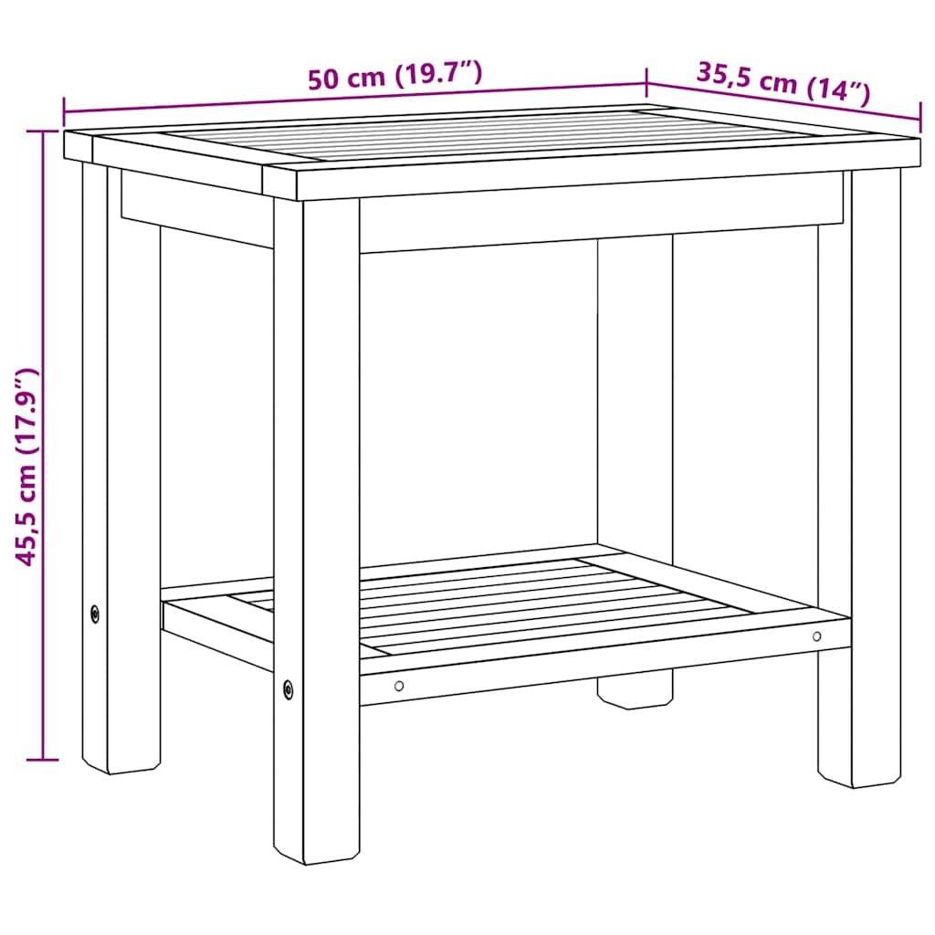 Coffee Table with Storage Brown 50 x 35 x 45 cm Solid Teak Wood
