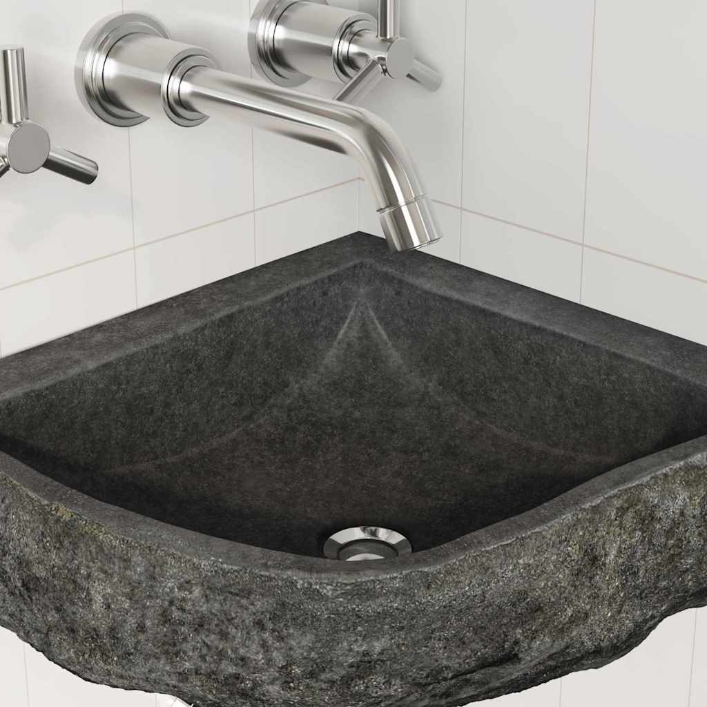 Wall Hung Corner Basin Grey (30-37) x (30-37) x 12 cm