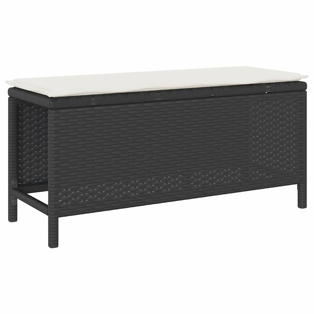 Garden Dining Set Black Poly rattan