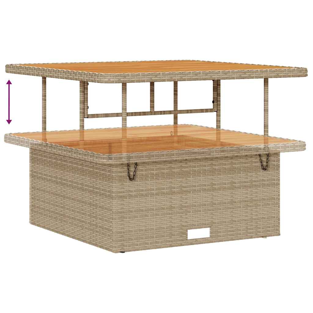 Garden Dining Set Beige Poly rattan