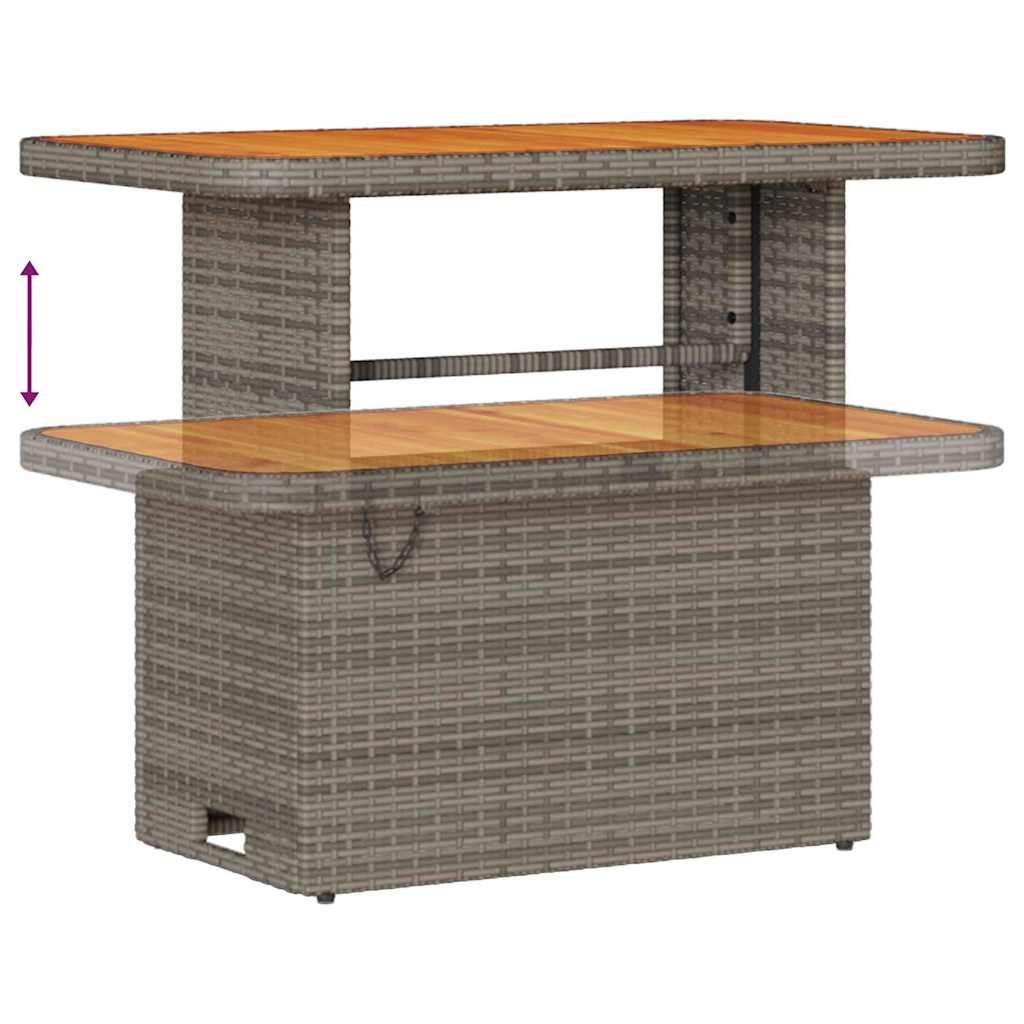 Garden Dining Set Grey Poly rattan