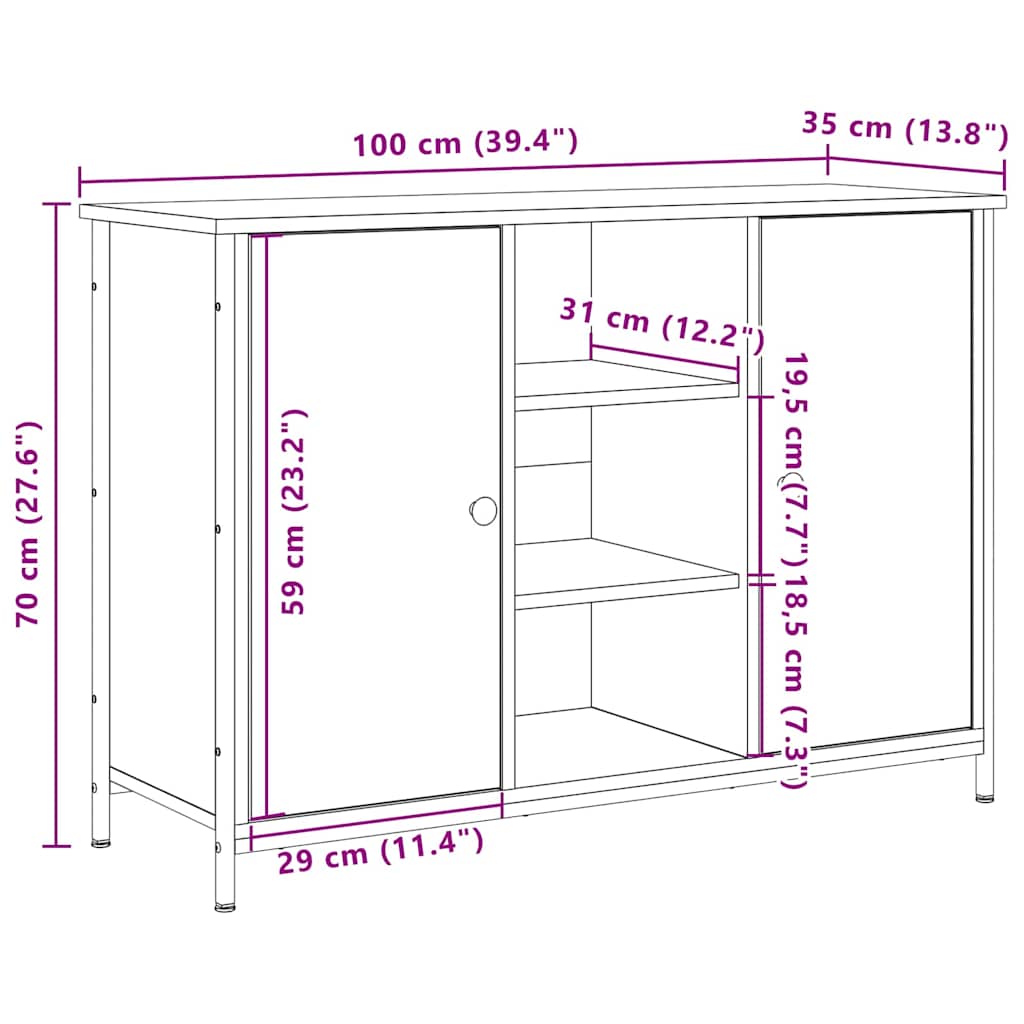Sideboard Artisan Oak 100 x 35 x 70 cm