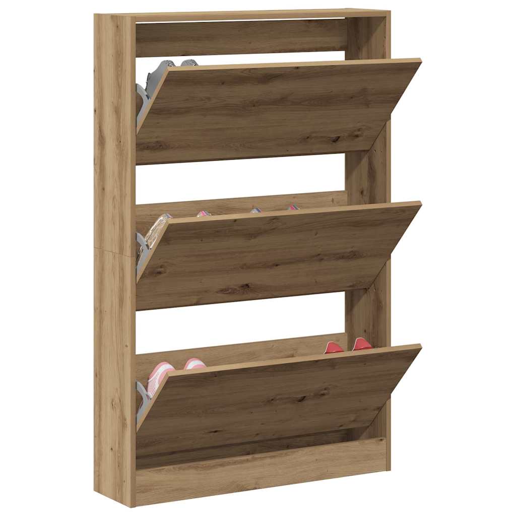 Shoe Cabinet Artisan oak 80 x 21 x 125.5 cm Engineered wood