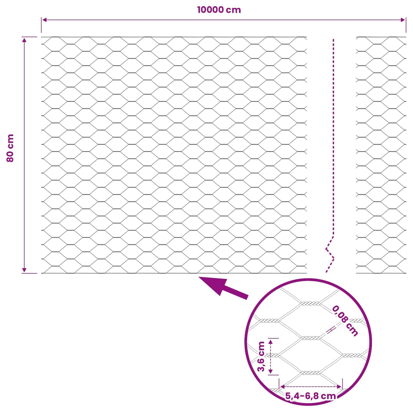 Hexagon Fence 0.8 x 100 m PVC Green