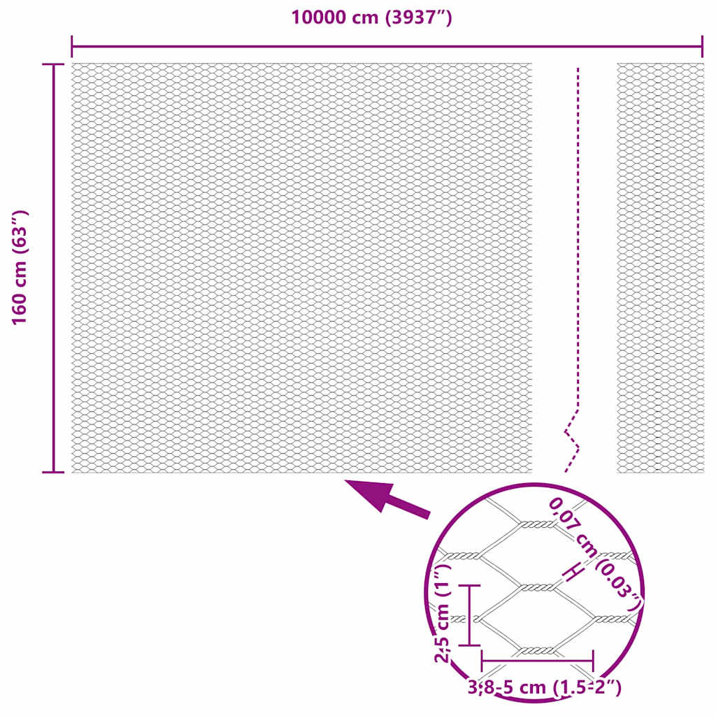 Hexagon Fence 1.6 x 100 m PVC Green