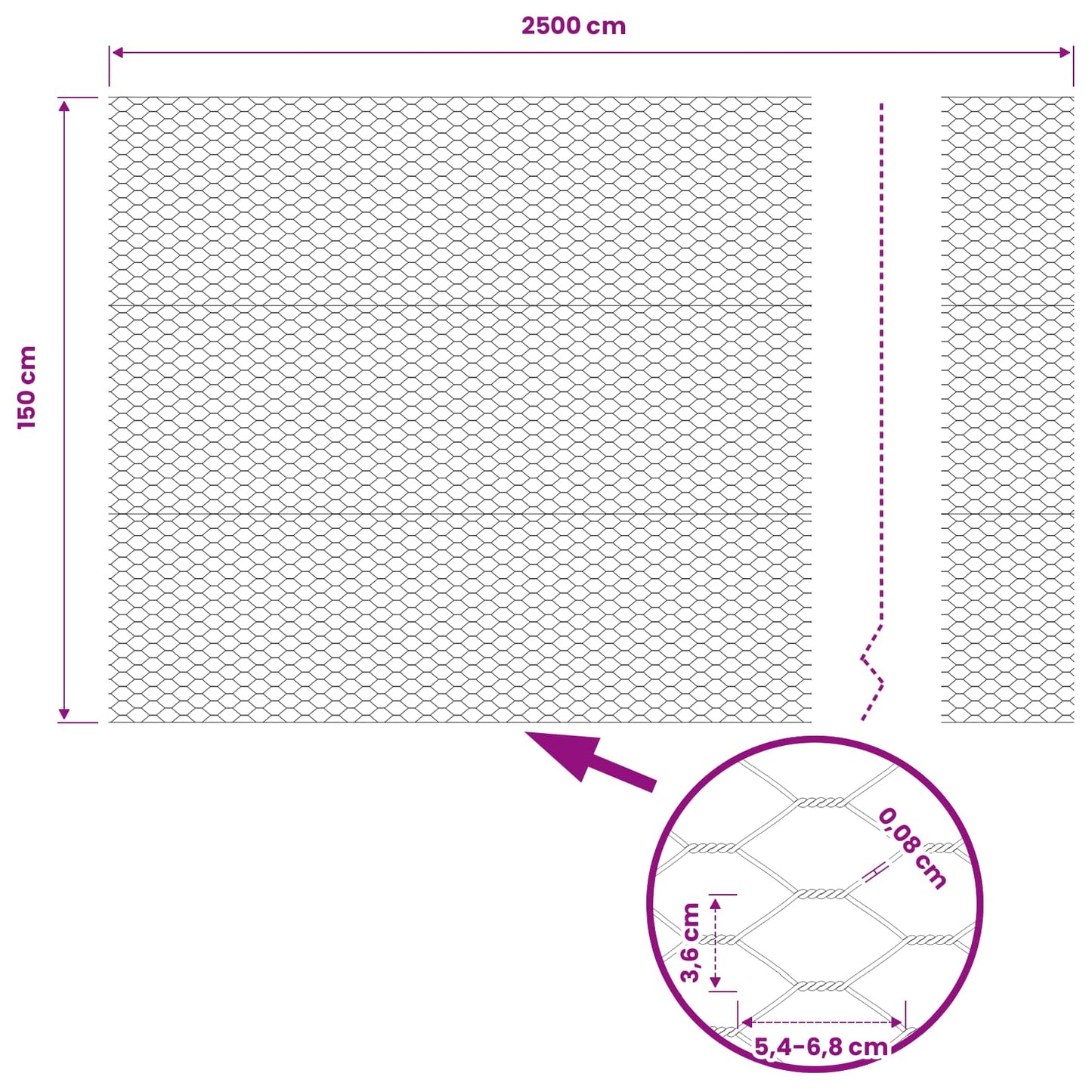 Hexagon Fence 1.6 x 25 m PVC Grey