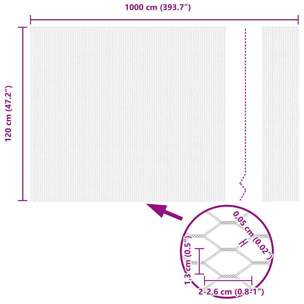 Hexagon Fence 1.2 x 10 m Galvanised steel Silver