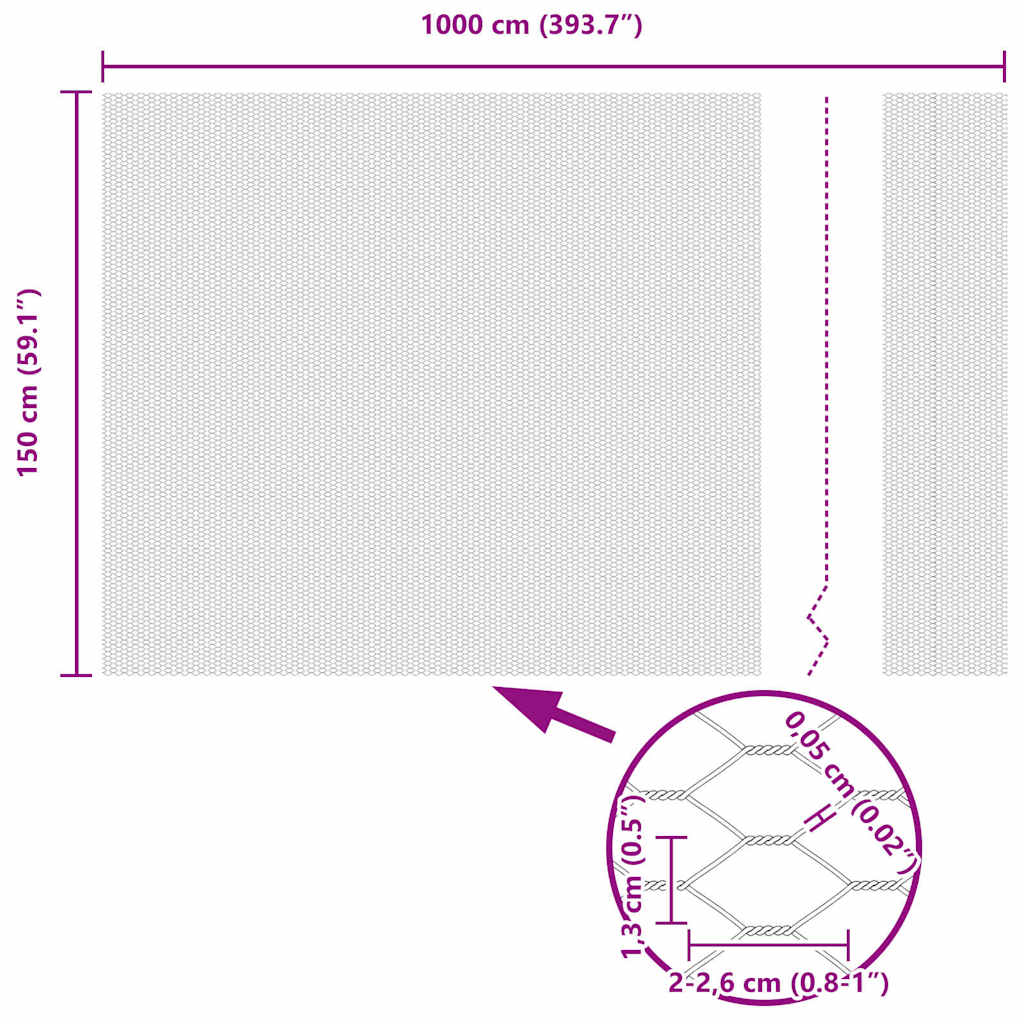 Hexagon Fence 1.5 x 10 m Galvanised steel Silver