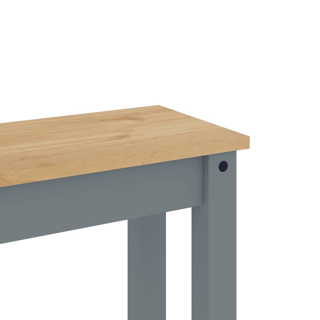 3 Piece Dining Set PANAMA Grey Solid Wood Pine
