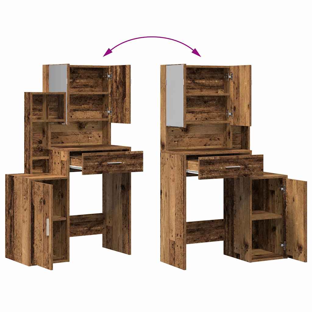 Dressing Table Old Wood 80 x 35 x 132 cm Engineered Wood