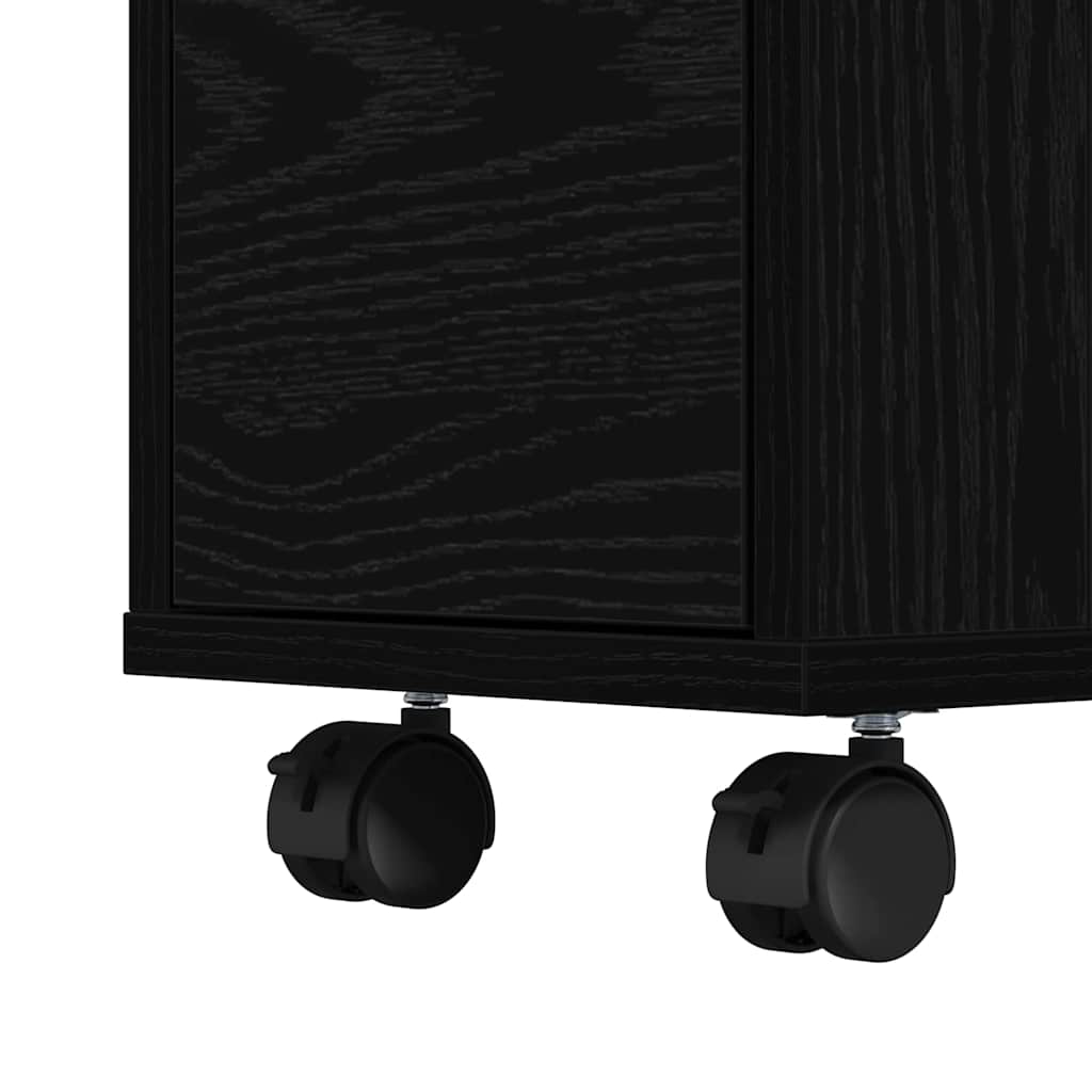 Narrow Bathroom Cabinet Black oak 65 x 23 x 87 cm
