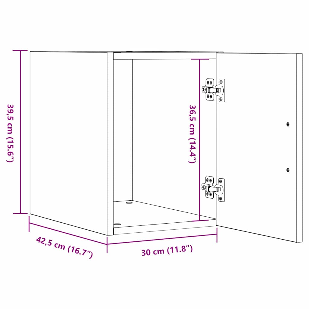 Wall-Mounted Cabinet Black Oak 30 x 42.5 x 39.5 cm