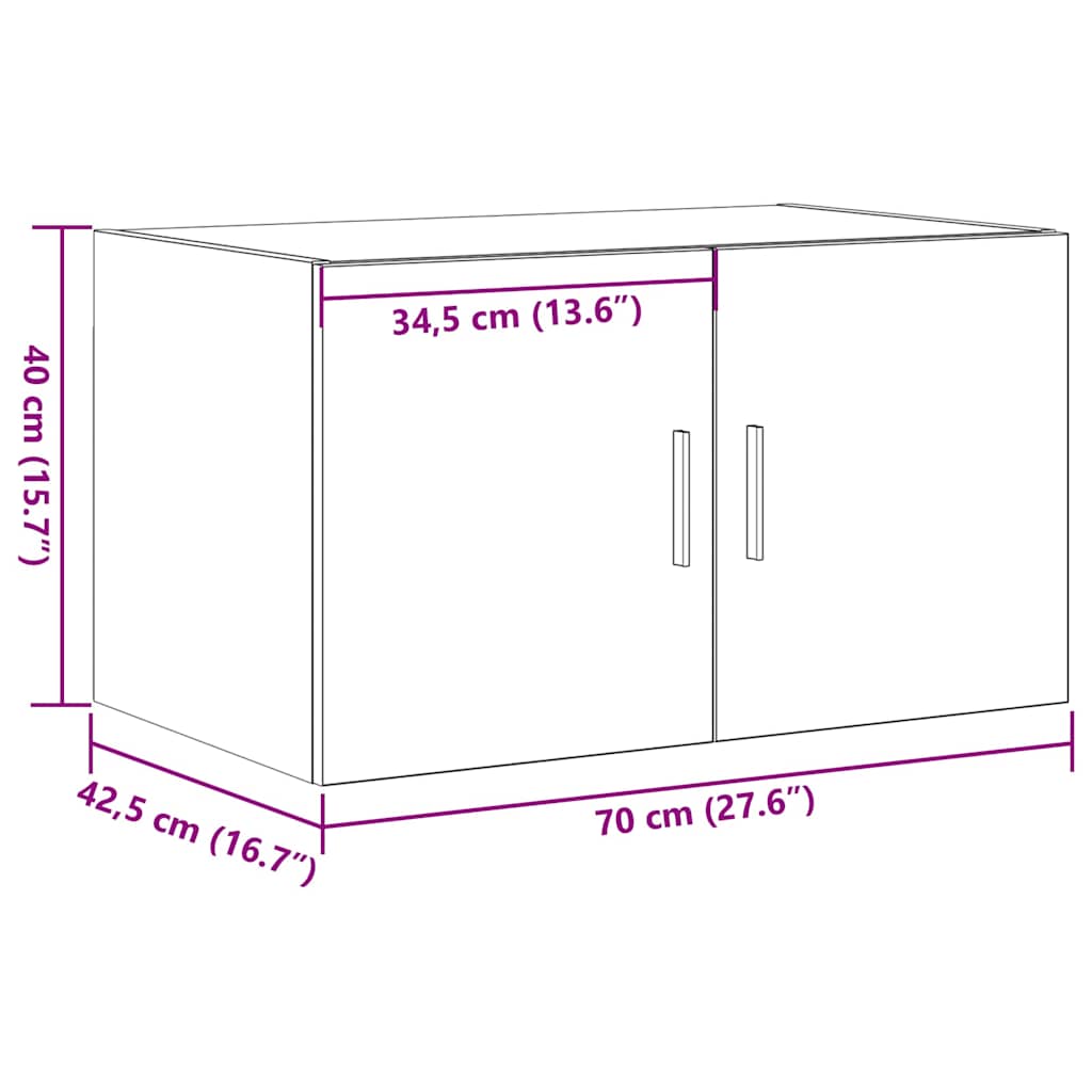 Wall Cabinet Old wood 70 x 42.5 x 40 cm Engineered Wood