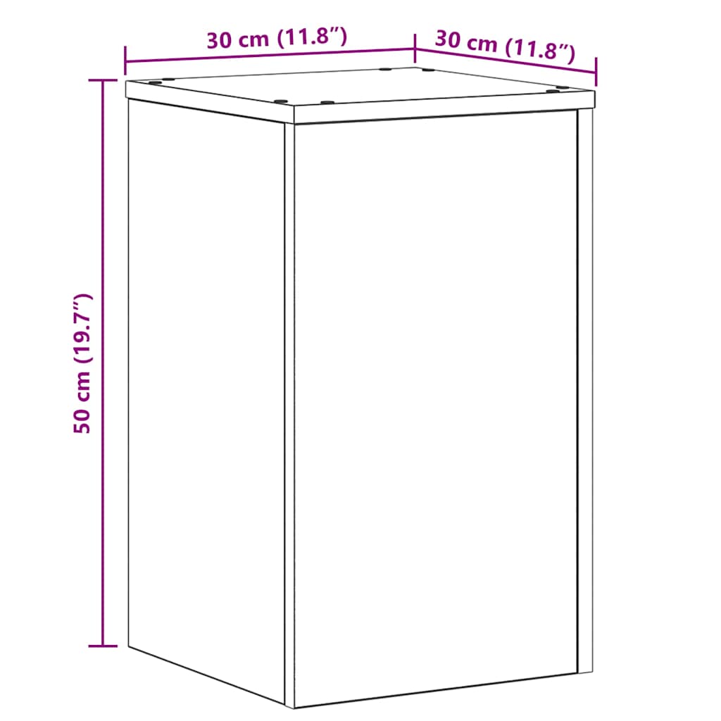 Plant Stand 2 pcs Black Oak 30 x 30 x 50 cm Engineered Wood