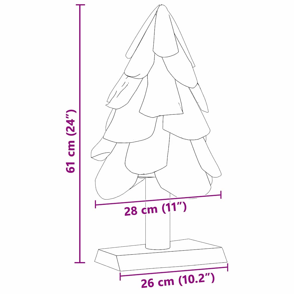 Christmas Tree Brown 61 cm Solid teak wood