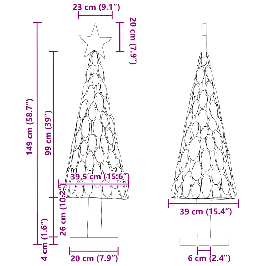 Christmas Tree with Stand Brown 149 cm Solid teak wood