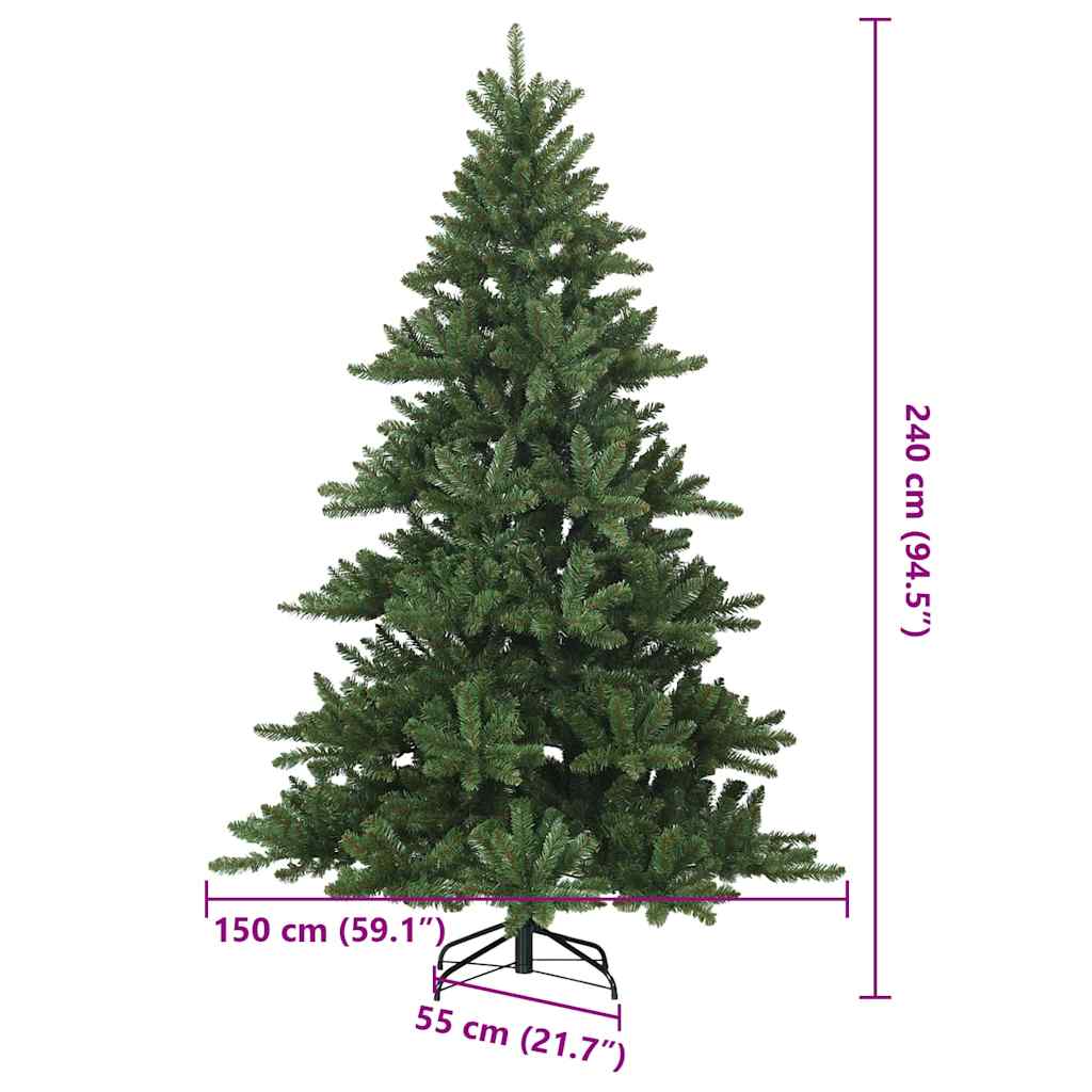 Artificial Hinged Christmas Tree Green 240 cm PVC, steel