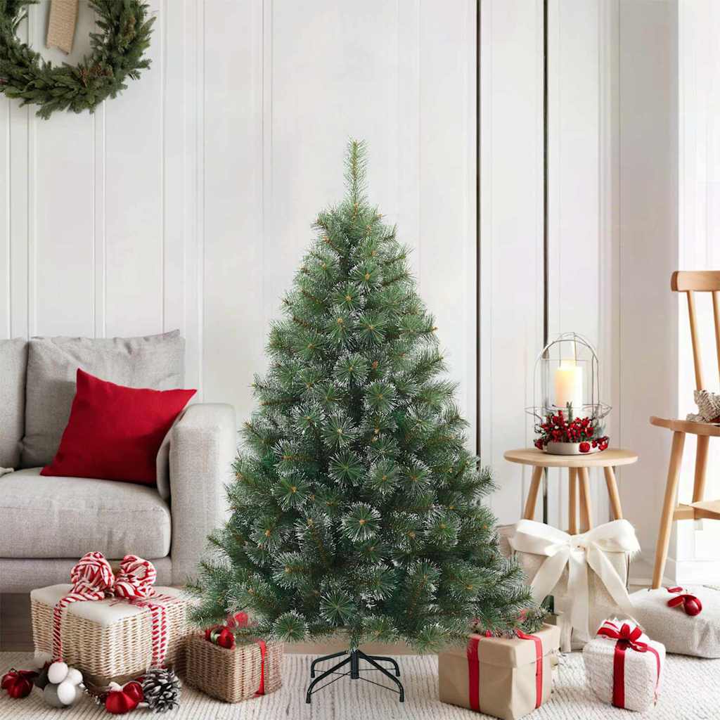 Artificial Hinged Christmas Tree Snow Flocked White 120 cm