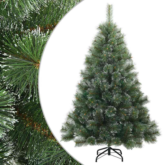 Artificial Hinged Christmas Tree Snow Flocked Green 120 cm