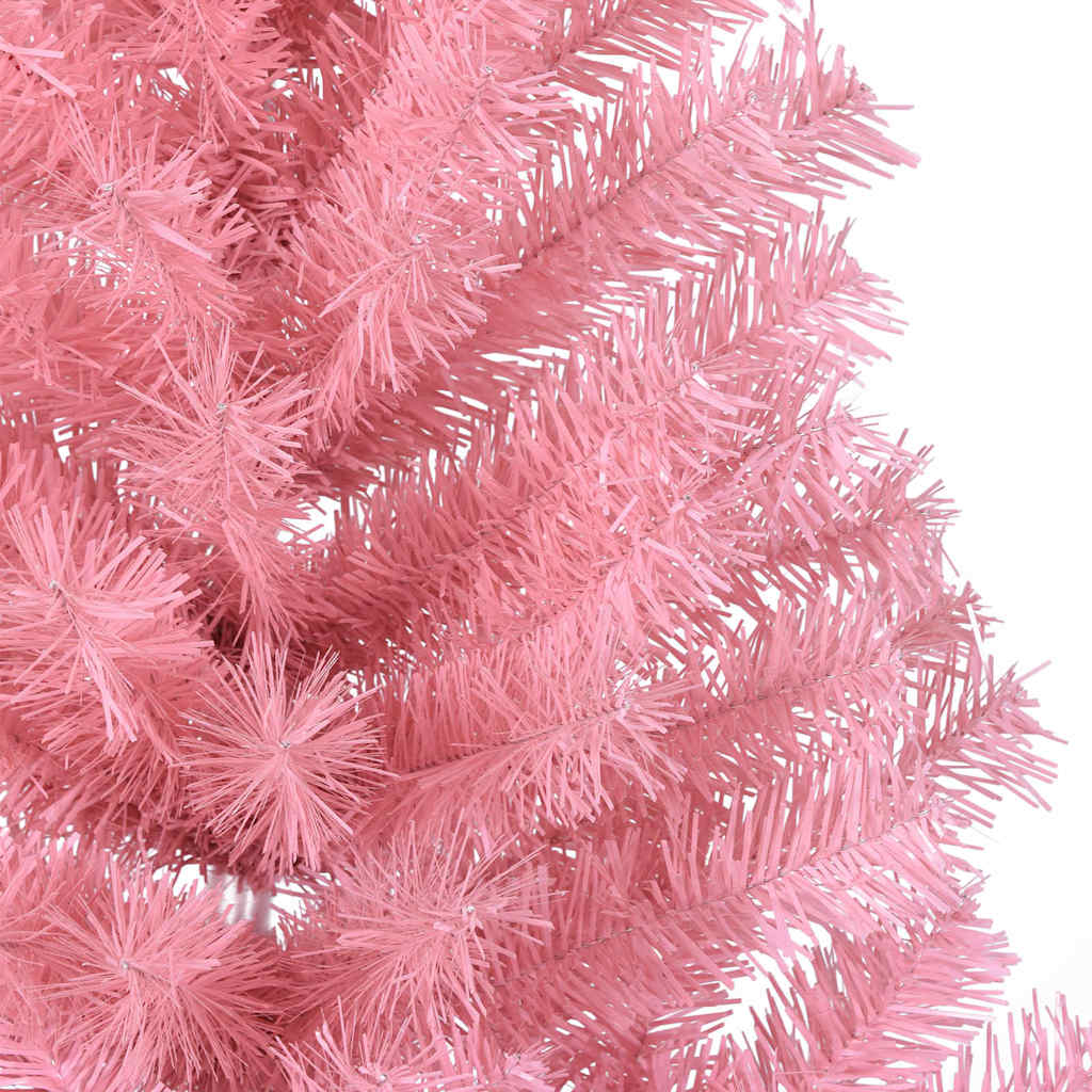 Artificial Pre-lit Christmas Tree with 150 LEDs Pink 150 cm PVC