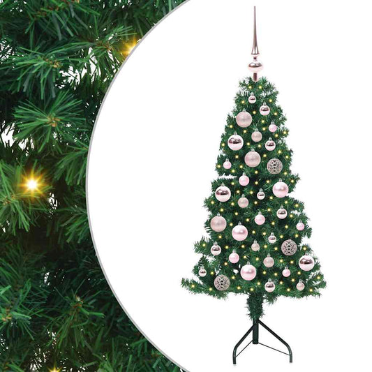 Corner Artificial Christmas Tree Green 120 cm PVC and Metal