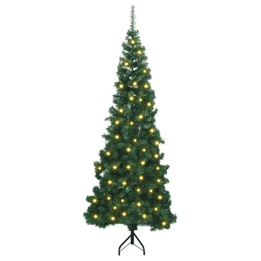 Corner Artificial Christmas Tree Green 210 cm PVC and Metal