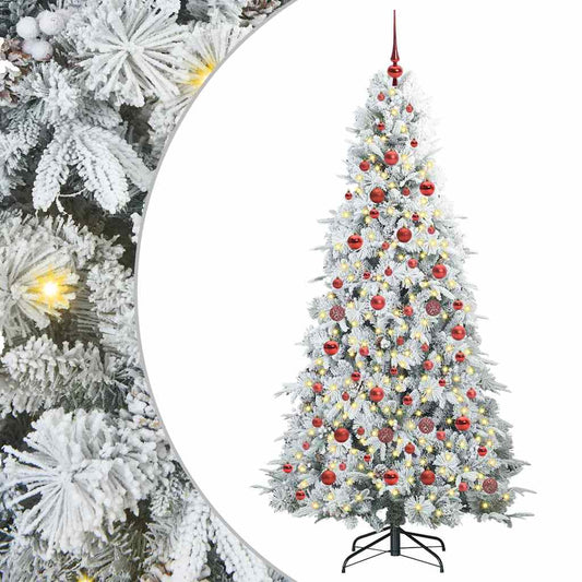 Artificial Hinged Christmas Tree White 180 cm PE and PVC