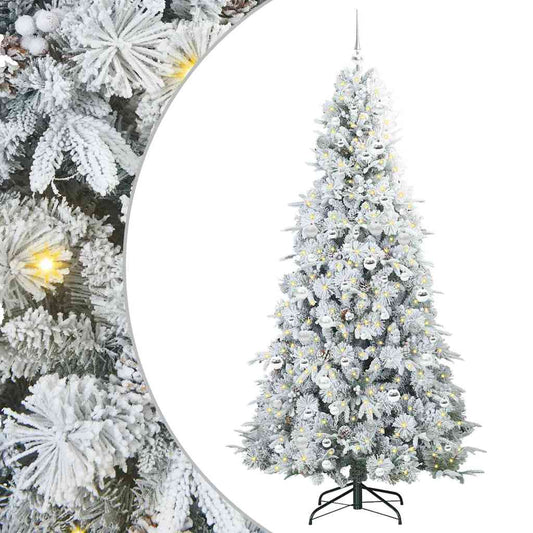 Artificial Hinged Christmas Tree White 210 cm PE and PVC