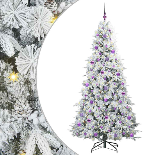 Artificial Hinged Christmas Tree White 210 cm PE and PVC