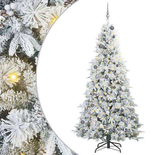 Artificial Hinged Christmas Tree White 240 cm PE and PVC