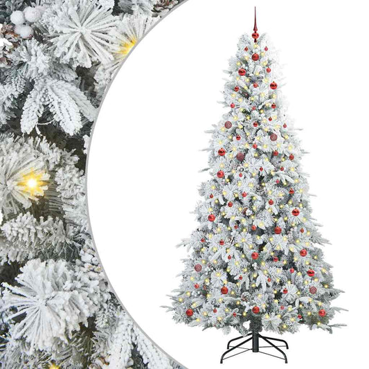 Artificial Hinged Christmas Tree White 240 cm PE and PVC
