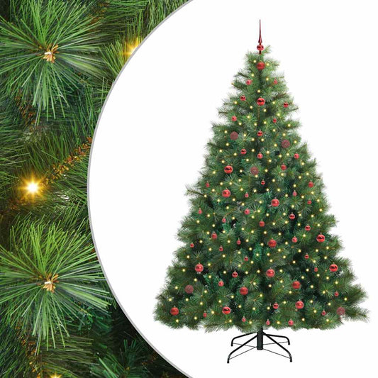 Artificial Christmas Tree with 300 LEDs Green 240 cm PE and PVC
