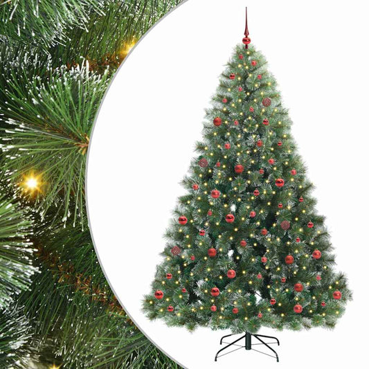 Artificial Christmas Tree with 300 LEDs Green 210 cm PE and PVC
