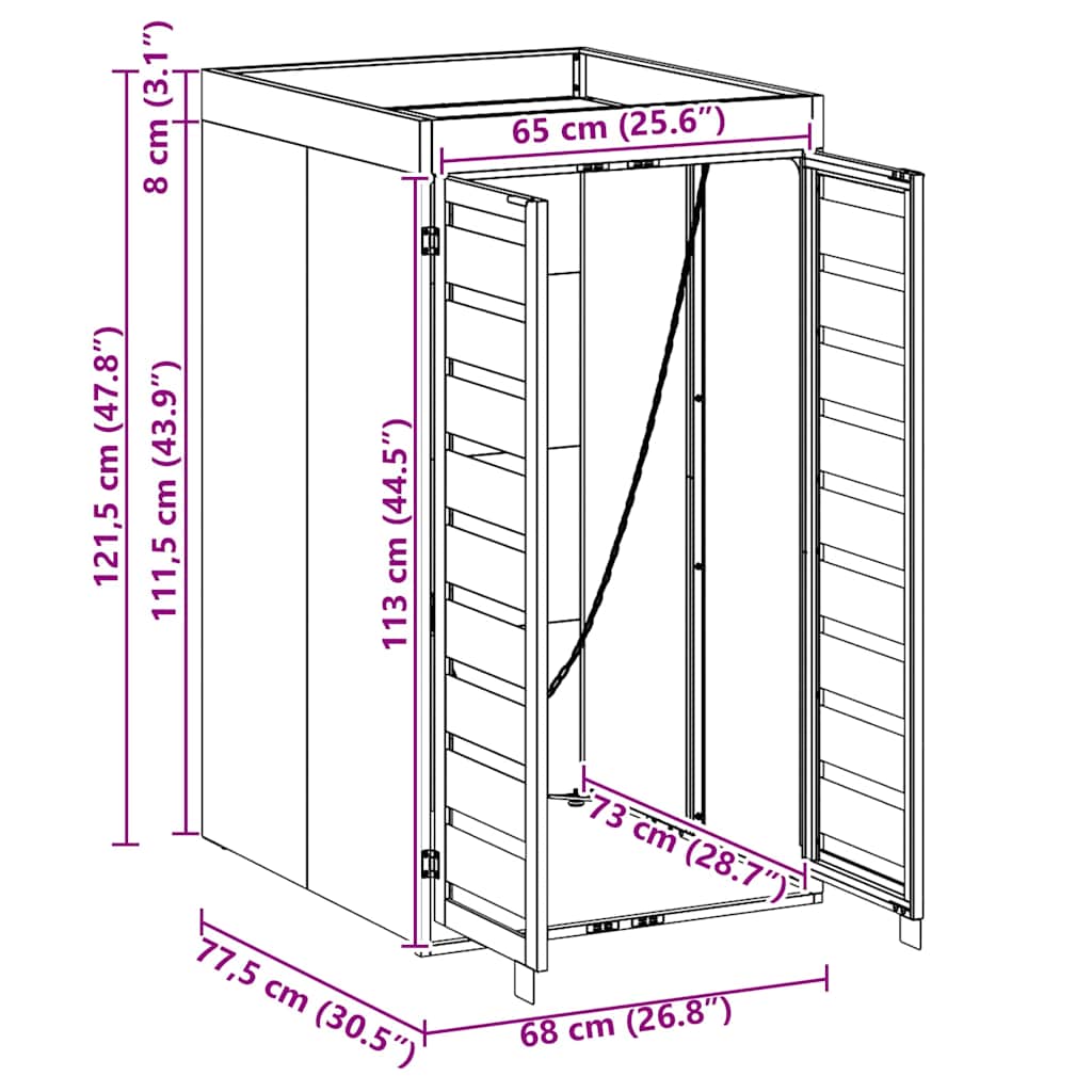 Wheelie Bin Storage with Planter Roof for 240L Bin Steel