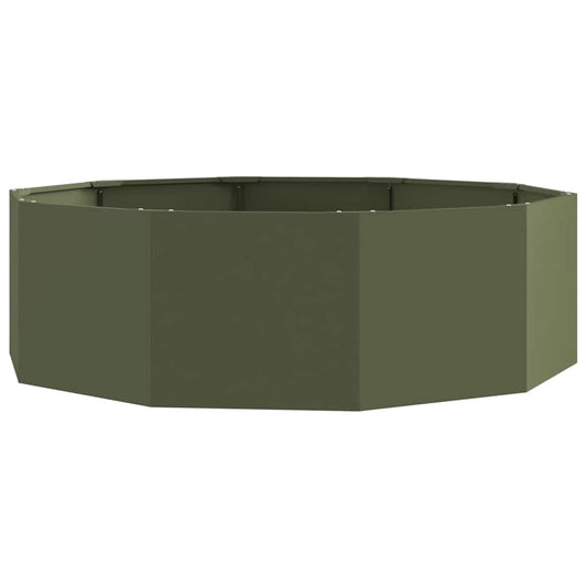 Planter Olive Green 120 x 120 x 35 cm Steel