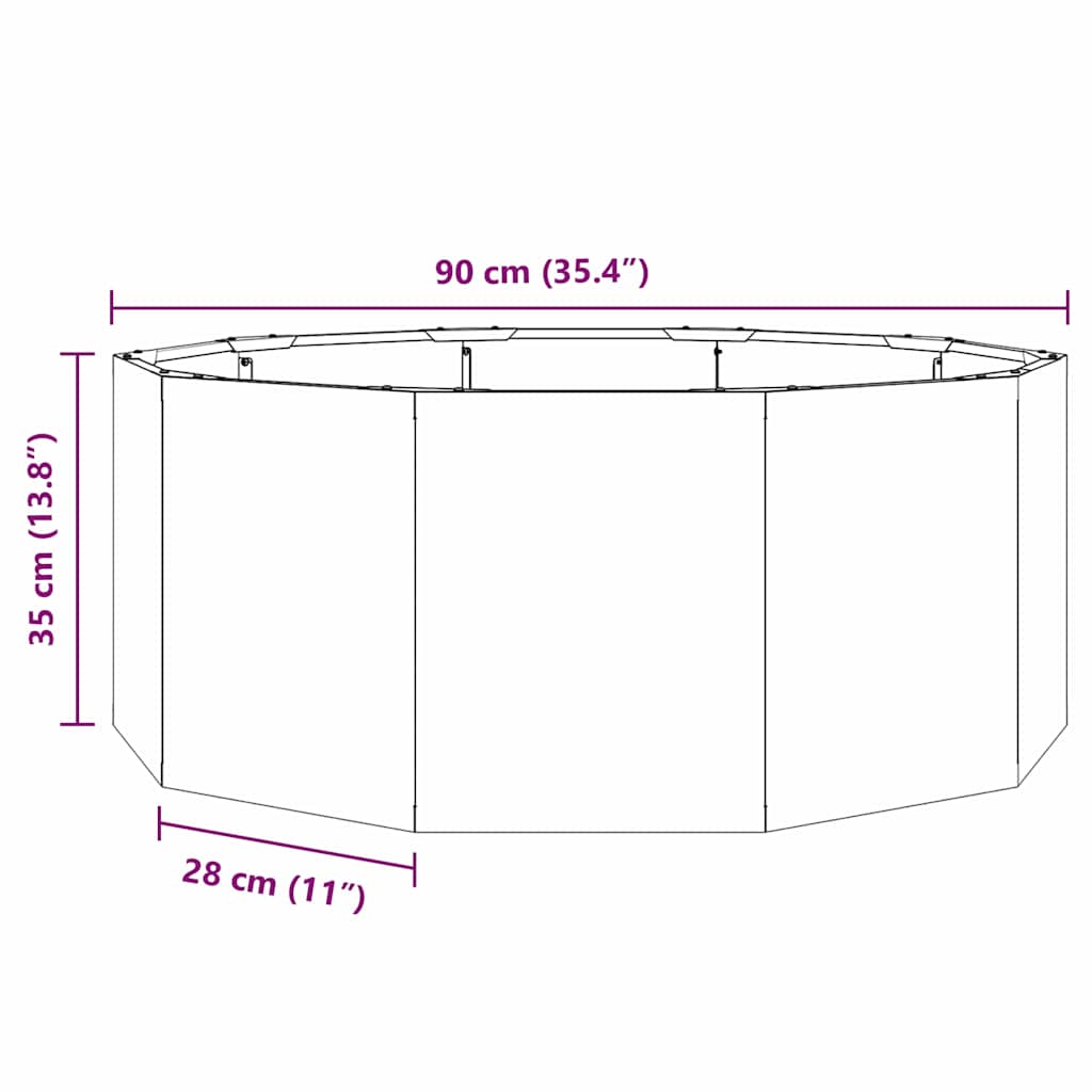 Planter White 90 x 90 x 35 cm Steel