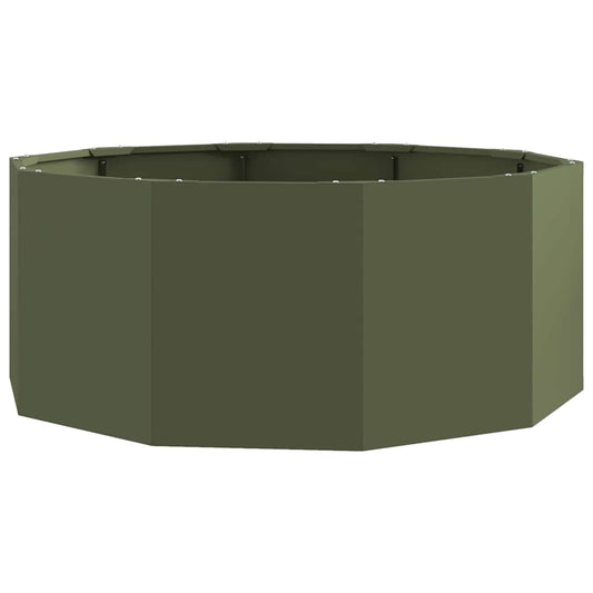 Planter Olive Green 90 x 90 x 35 cm Steel