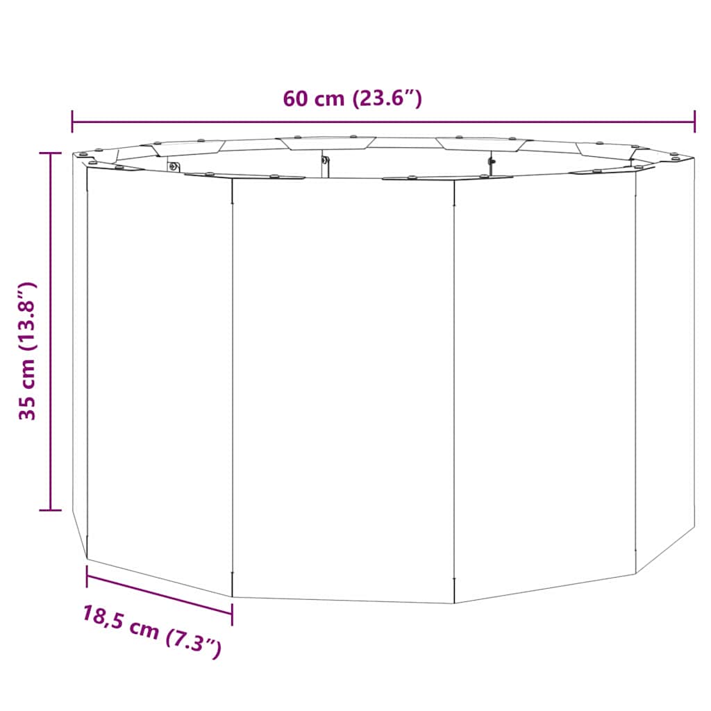 Planter Silver 60 x 60 x 35 cm Galvanised Steel