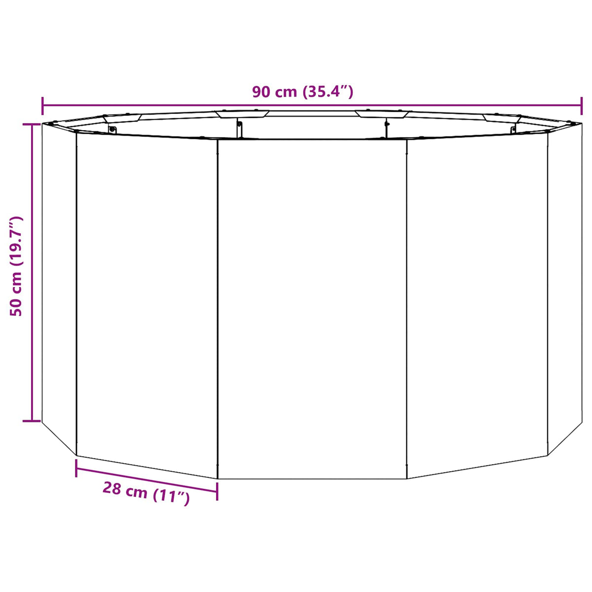 Planter Rusty 90 x 90 x 50 cm Weathering Steel