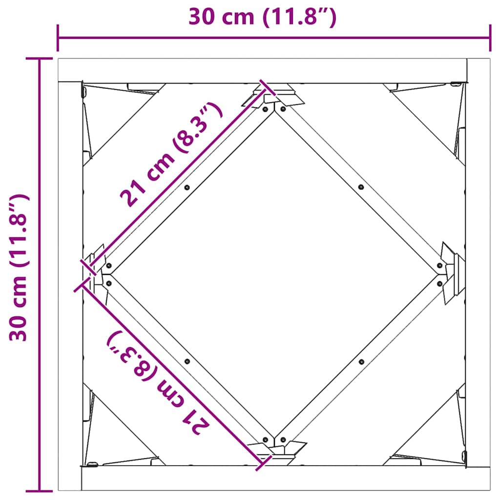 Planter Silver 30 x 30 x 30 cm Stainless Steel