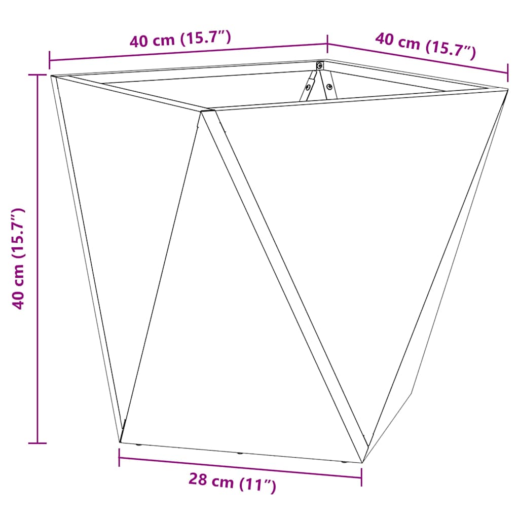 Planter 2 pcs Olive Green 40 x 40 x 40 cm Steel