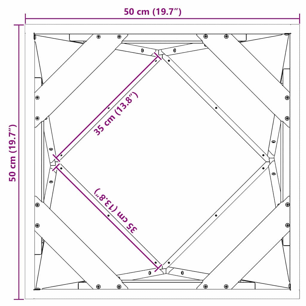 Planter Silver 50 x 50 x 50 cm Galvanised Steel