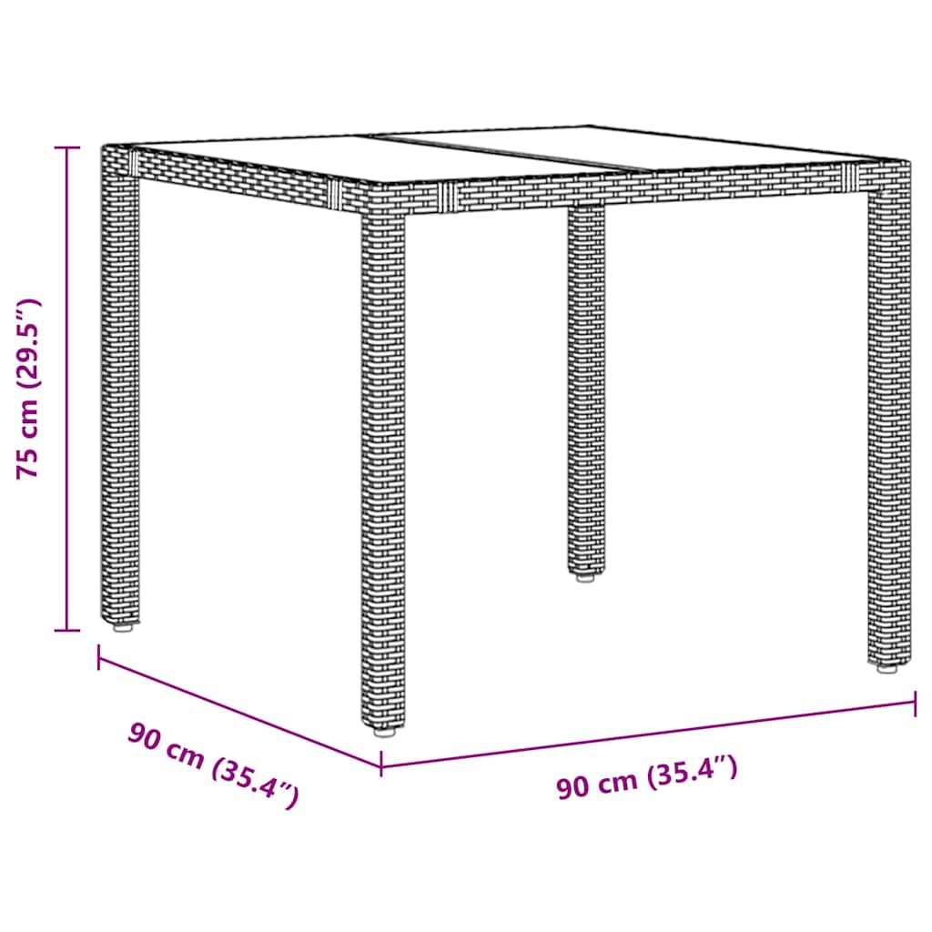 Garden Dining Set 5 pcs Black Poly Rattan
