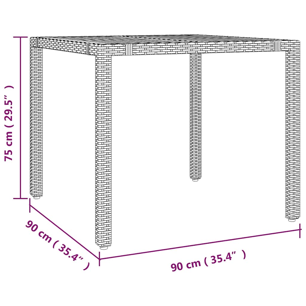 Garden Dining Set 5 pcs Black and Brown Poly Rattan