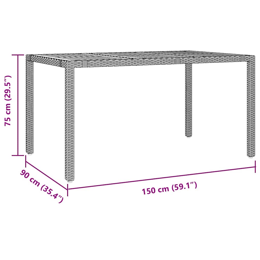 Garden Dining Set 5 pcs Black and Brown Poly Rattan