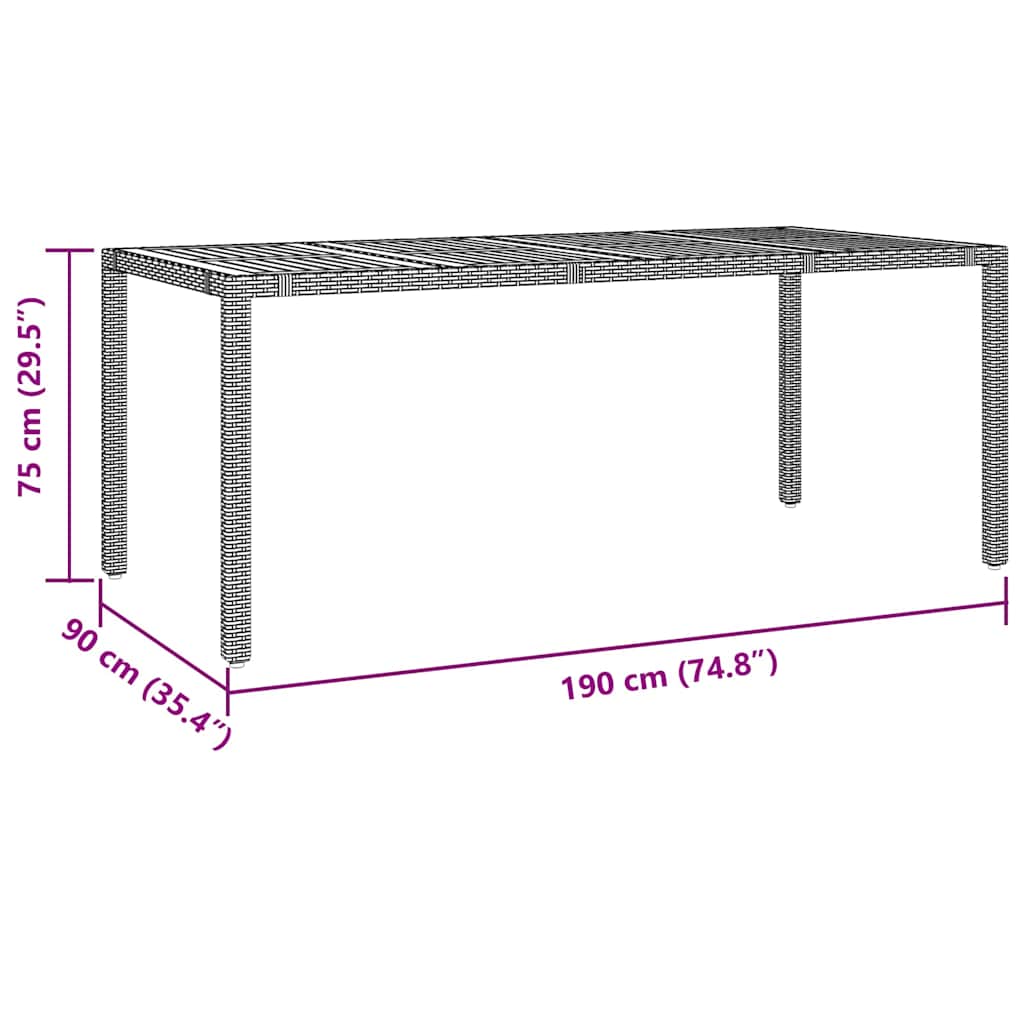 Garden Dining Set 7 pcs Grey and Brown Poly Rattan