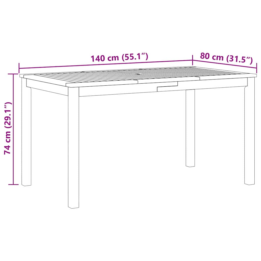Garden Dining Set 5 pcs Grey Solid Acacia Wood